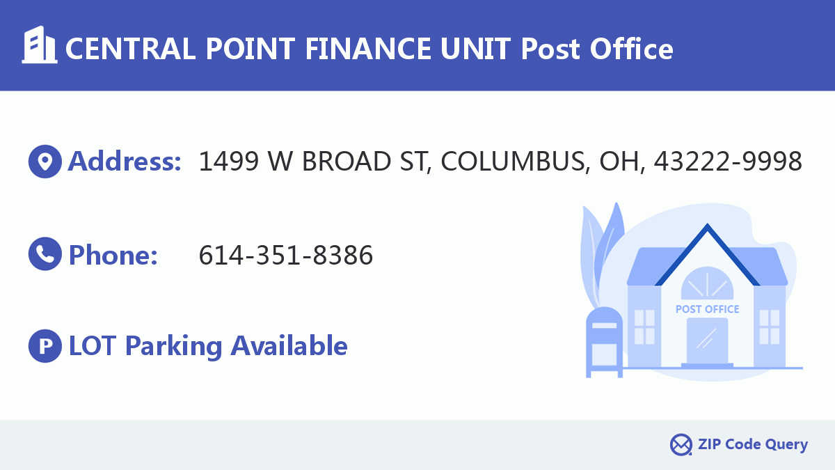 Post Office:CENTRAL POINT FINANCE UNIT