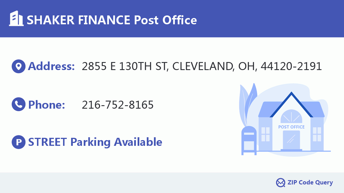 Post Office:SHAKER FINANCE